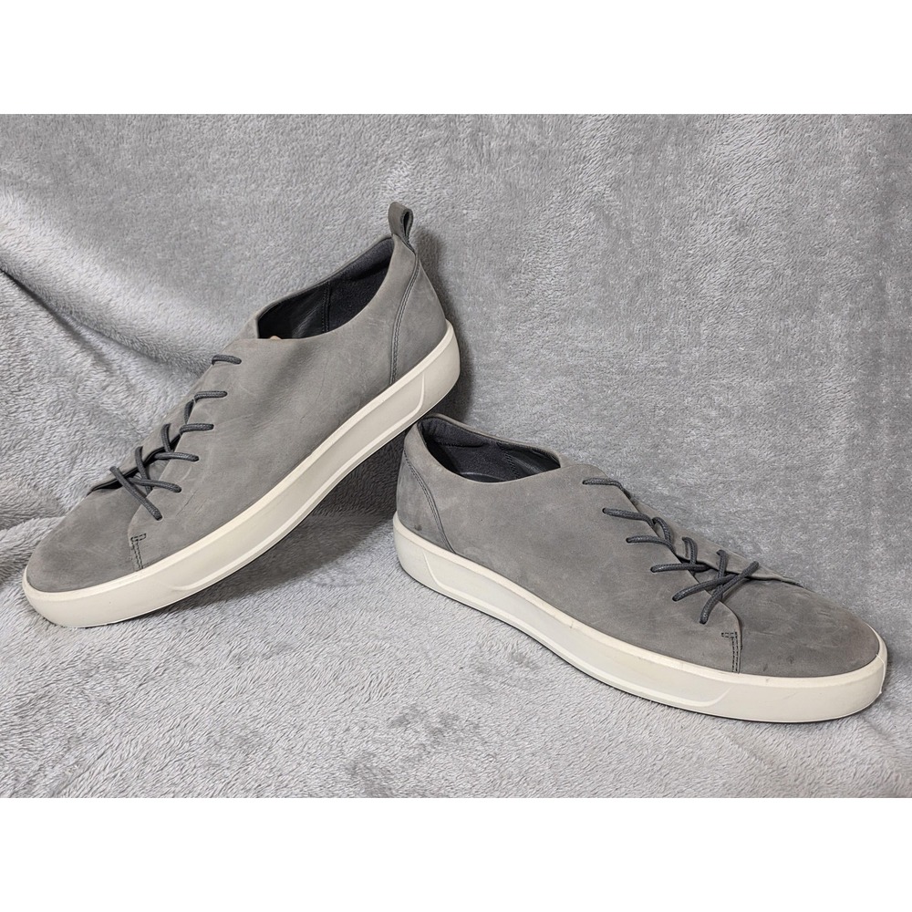 ECCO Soft 8 Mens Sneakers Size 13 Nubuck Sued Gray Leather Shoes